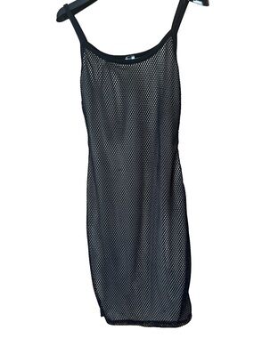 Sheer Black Mesh Mini Dress with Slim Straps